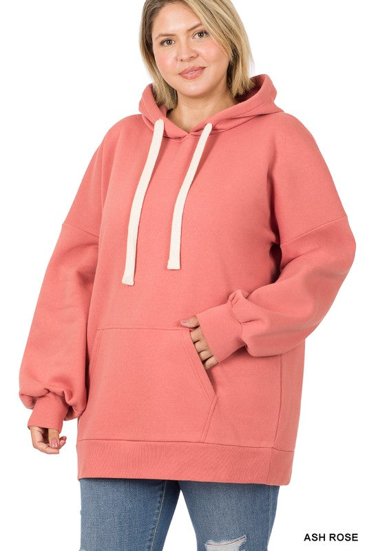 Zenana Plus Size Oversized Hoodie Sweatshirt 4Colors 1X-3X