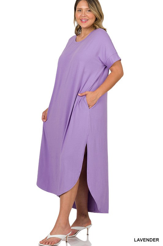 Zenana Plus Size Brushed Soft Maxi Dress or Night Gown 2Colors