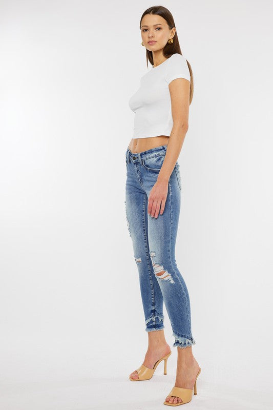 Kan Can USA Mid Rise Ankle Skinny Womens Jeans