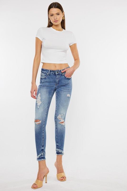 Kan Can USA Mid Rise Ankle Skinny Womens Jeans