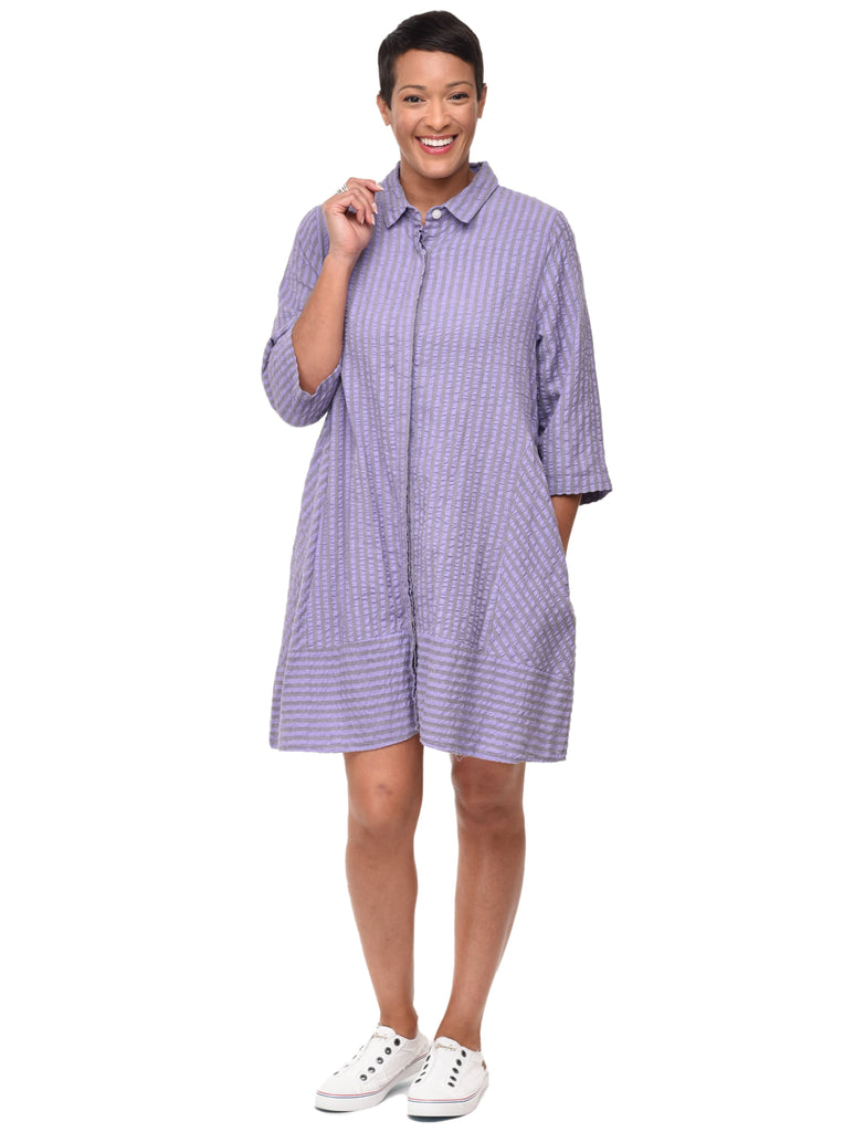 Claudette Womens Dress in Sully Seersucker Stripe