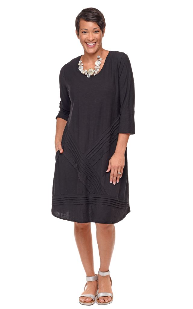 white christmas dresses Tulip Urban Womens Cotton Slub Knit Dress in Black M