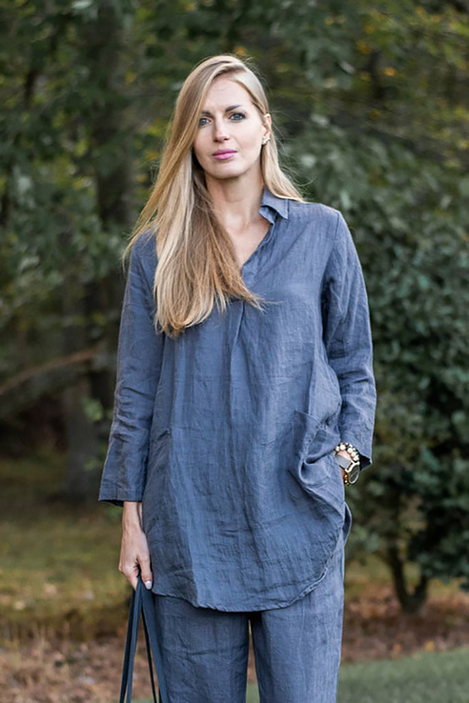 October Womens Linen Tunic by Vikolino