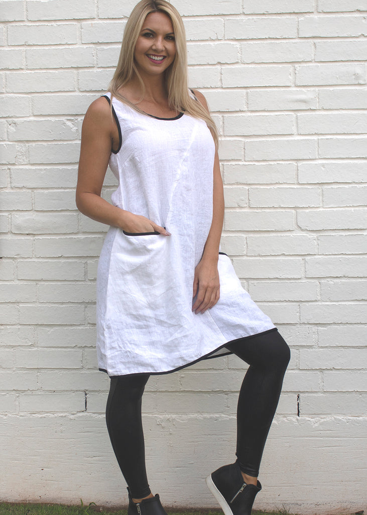 Penny Womens Dress in White Small - Med