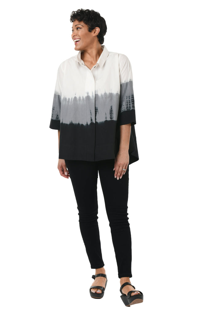 Alice Womens Shirt in Oystershell Ombre