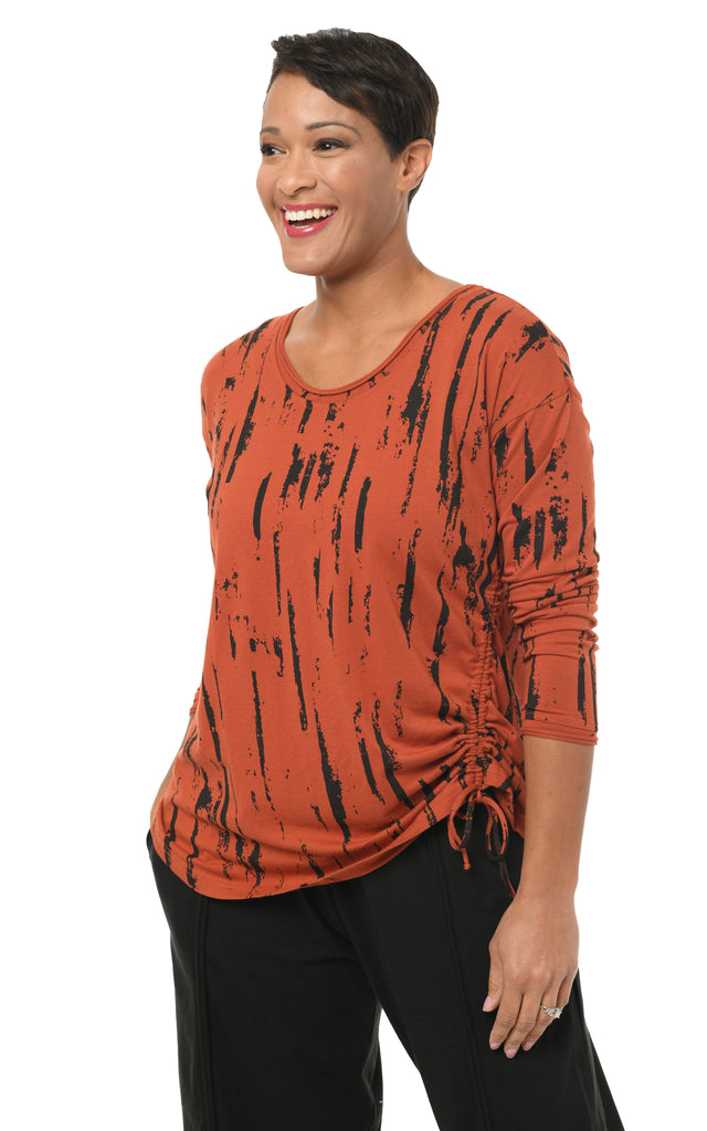 Constance Womens Pullover in Pumpkin Airbrush