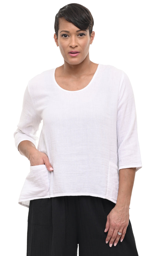 Carly Pullover Cotton Gauze in White