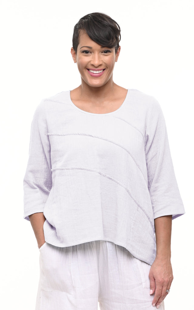 Adeline Womens Pullover Top Cotton Gauze in White