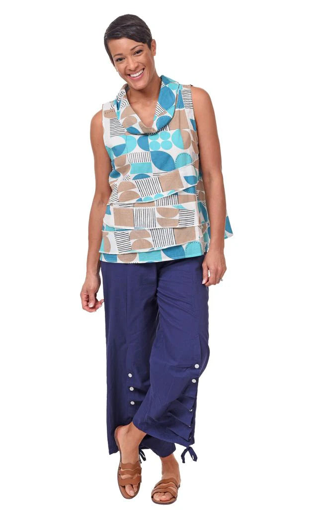 Leilani Womens Sleeveless Top in Geo Candy