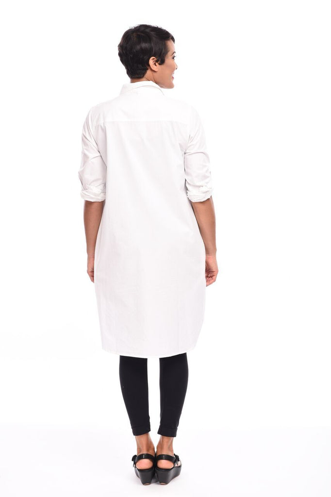Harley Womens Tunic in White with Doodle Dot