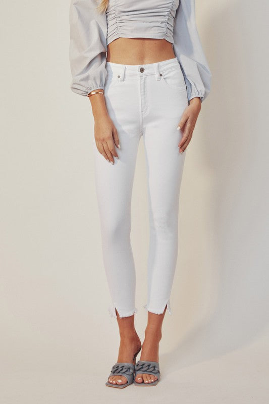 Kan Can High Rise Angle Skinny Jeans White Size 23-31