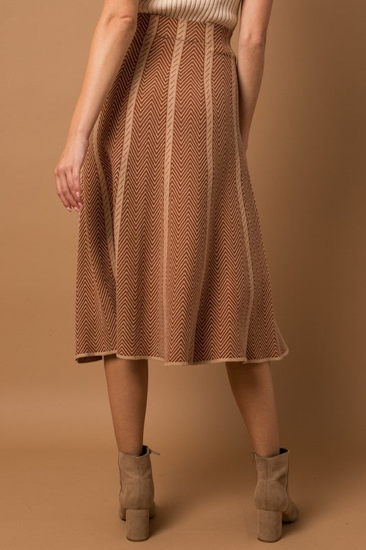 Gilli Classy Herringbone Stripe Womens Sweater Skirt S-L