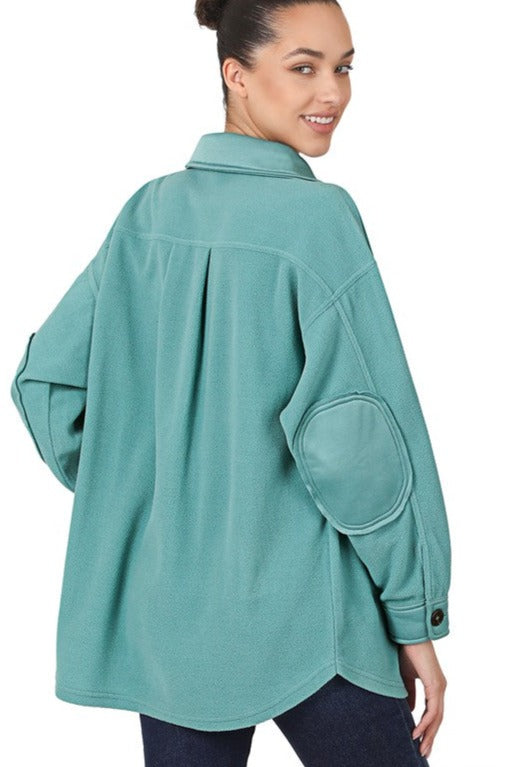 Zenana Oversized Basic Fleece Shacket 5color S-L