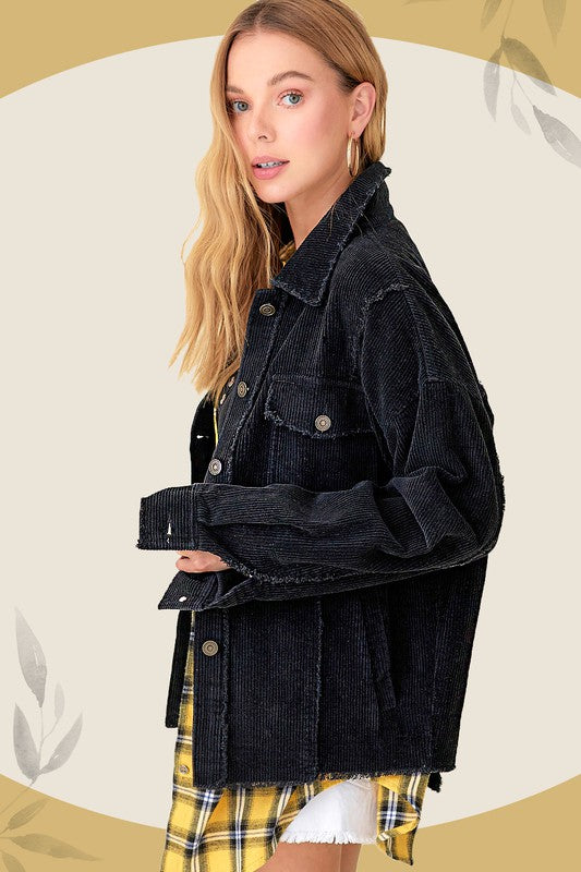 La Miel Oversized Sylvia Womens Jacket Shacket 3Colors S-L