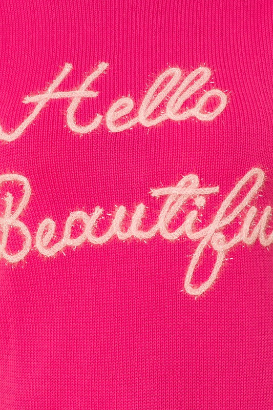 Gilli "Hello Beautiful" Short Sleeve Sweater Top 4Colors S-L