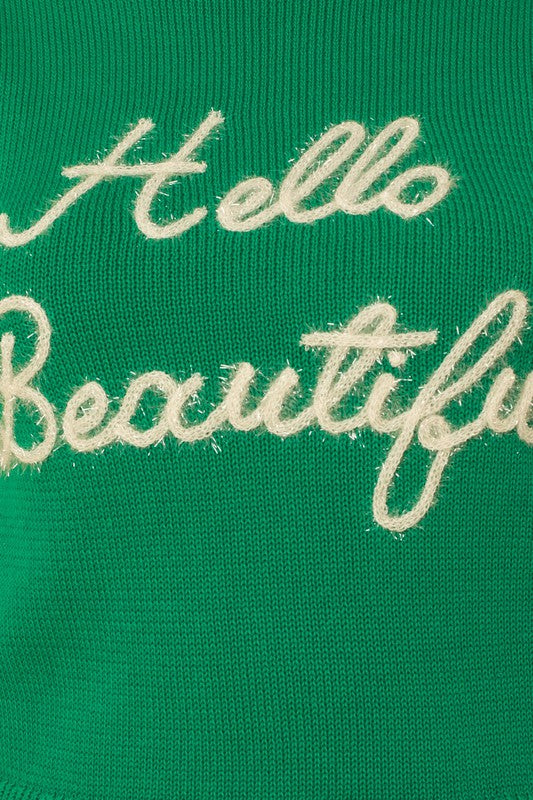 Gilli "Hello Beautiful" Short Sleeve Womens Sweater Top 4Colors S-L