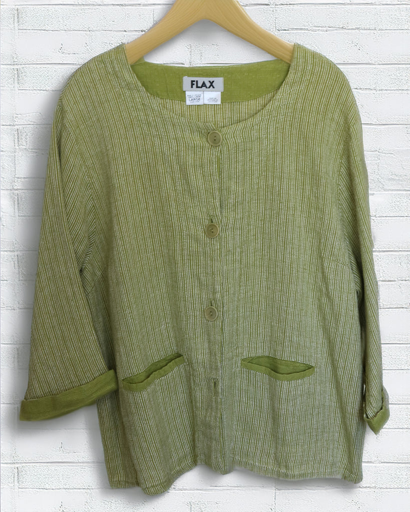 Flax Womens Trifle Jacket in Peridot Highlights size Large