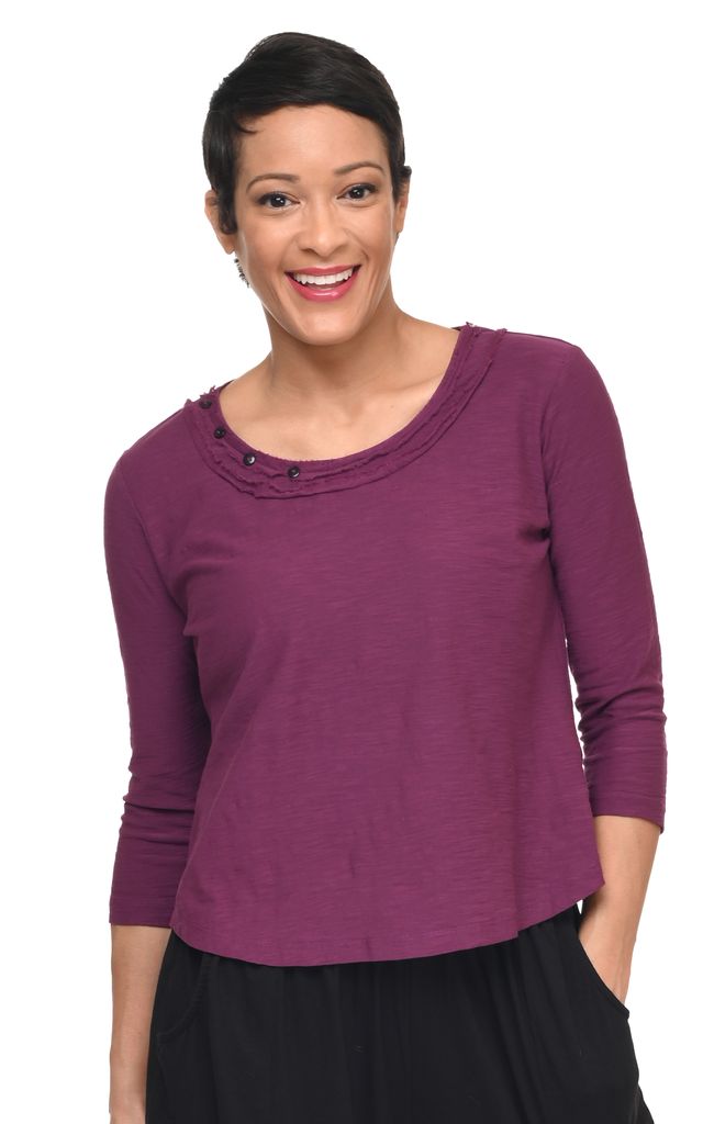 Tulip Clothing Bowen Womens Top in Mulberry