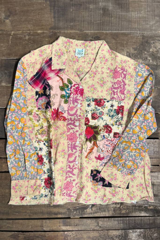 Jaded Gypsy Floral Gardens Walks Womens Cotton Blouse