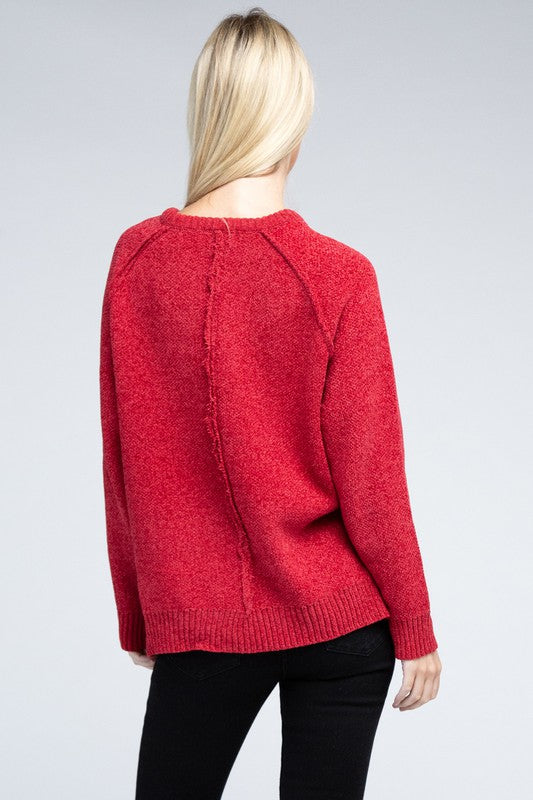 Zenana Raglan Chenille Sweater 5Colors S-L