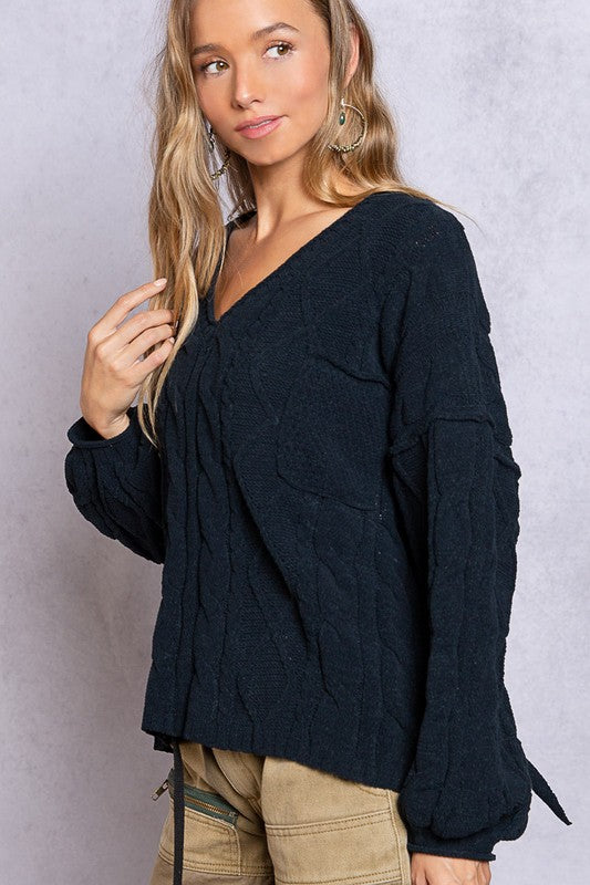 POL Clothing Oversized Womens Sweater with Open Back Detail 2Colors