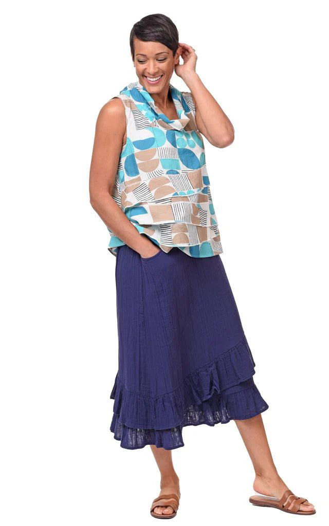 Leilani Womens Sleeveless Top in Geo Candy