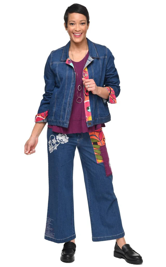 Tulip Clothing Wylie Womens Denim Pant with Galapagos