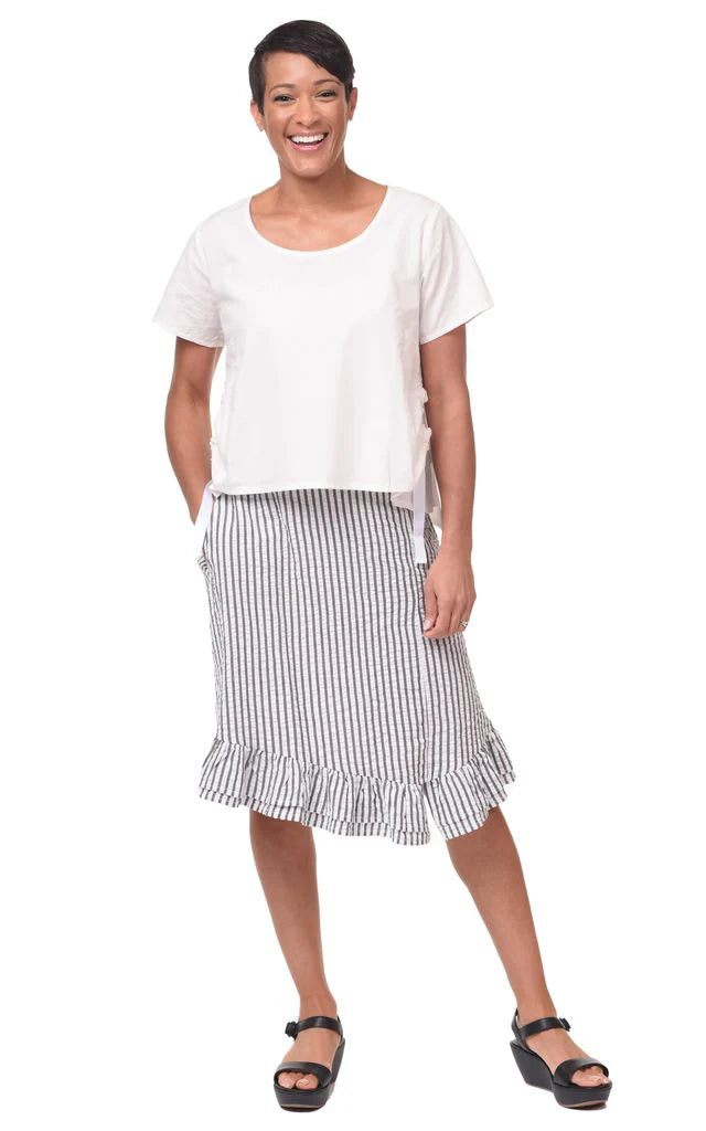 Gwyneth Womens Short Sleeve Pullover Top in White