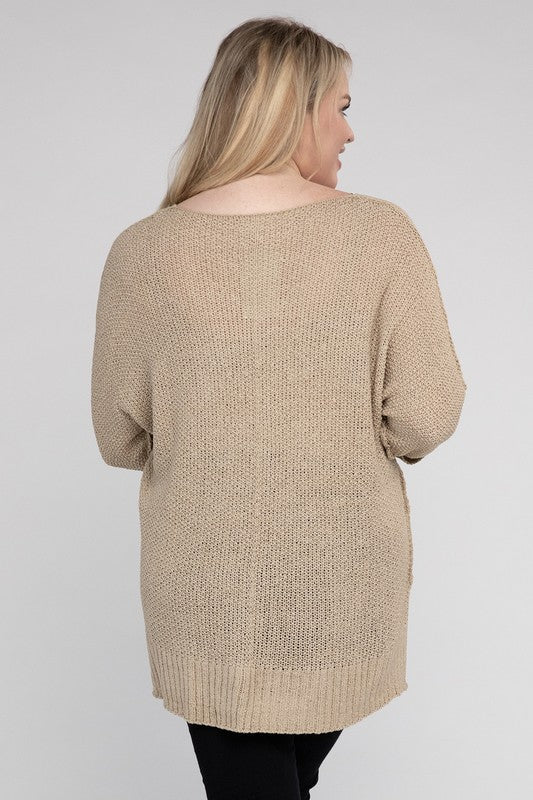 Eesome Plus Size Crew Neck Knit Womens Sweater 5Colors XL-2X