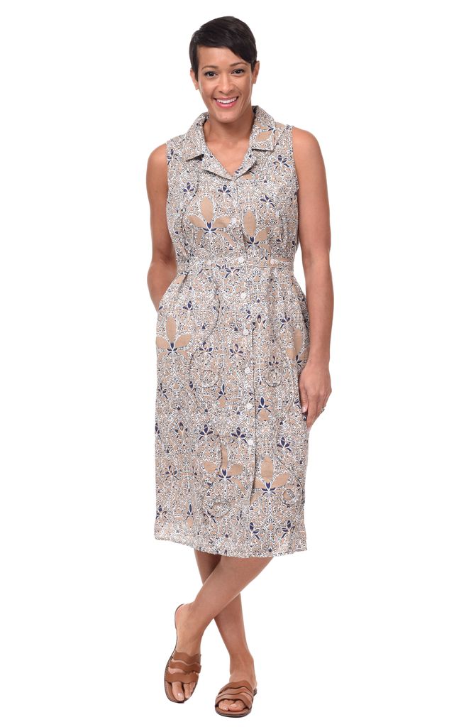 Tulip Cameron Womens Sleeveless Cotton Dress in Kumari XL Tulip Cameron Womens Sleeveless Cotton Dress in Kumari XL