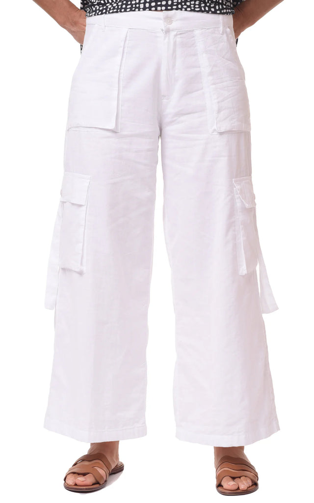 Calista Cargo Pant Womens Pants in White