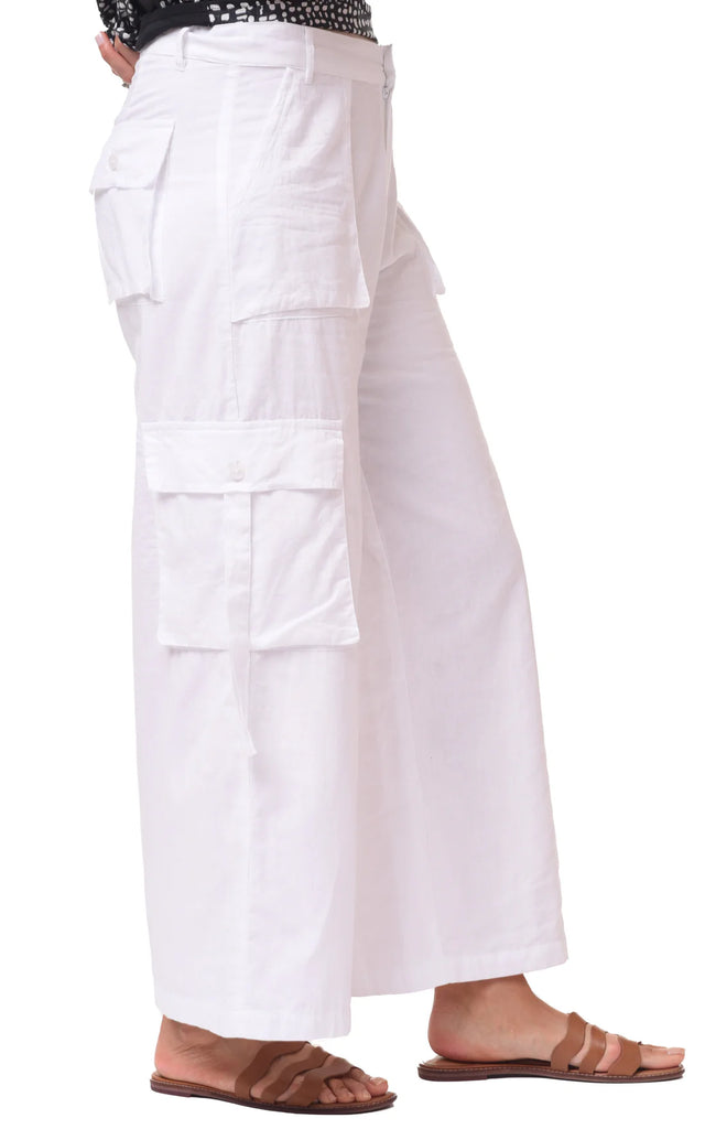 Calista Cargo Pant Womens Pants in White