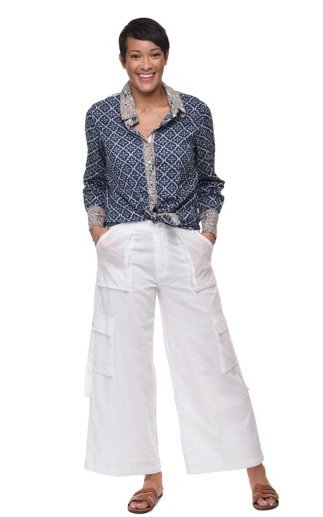 Calista Cargo Pant Womens Pants in White
