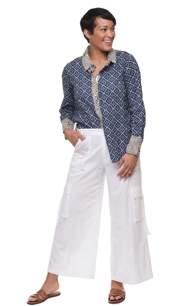 Calista Cargo Pant Womens Pants in White