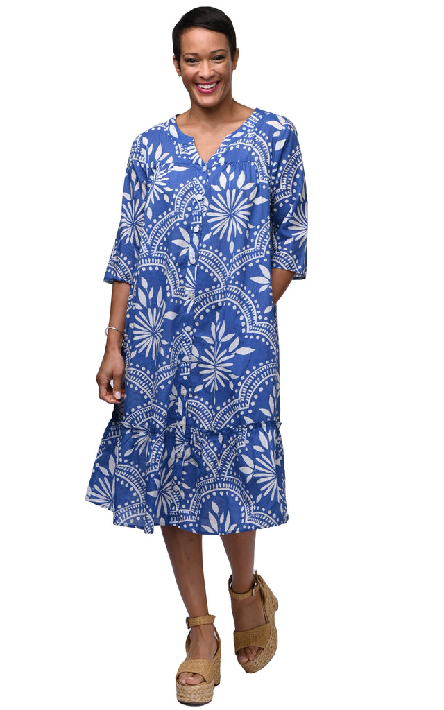 Tulip Clothing Jasmine Womens Dress in Delft Mosaic – Apparel Garden