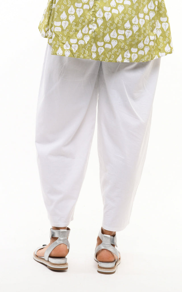 Metro Womens Pant in Solid White Cotton