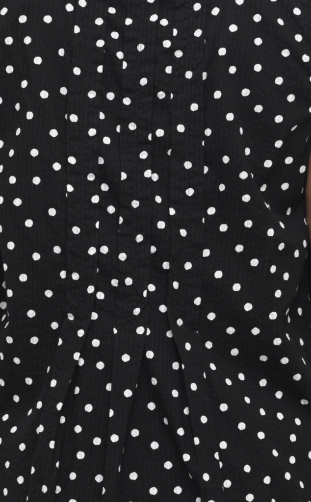 Santa Fe Womens Dress in Black White Seersucker Dot