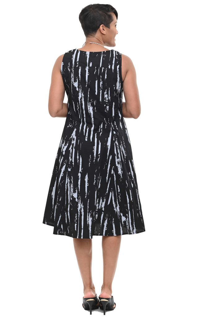 CV656 Poppie Dress in Black Gray Airbrush