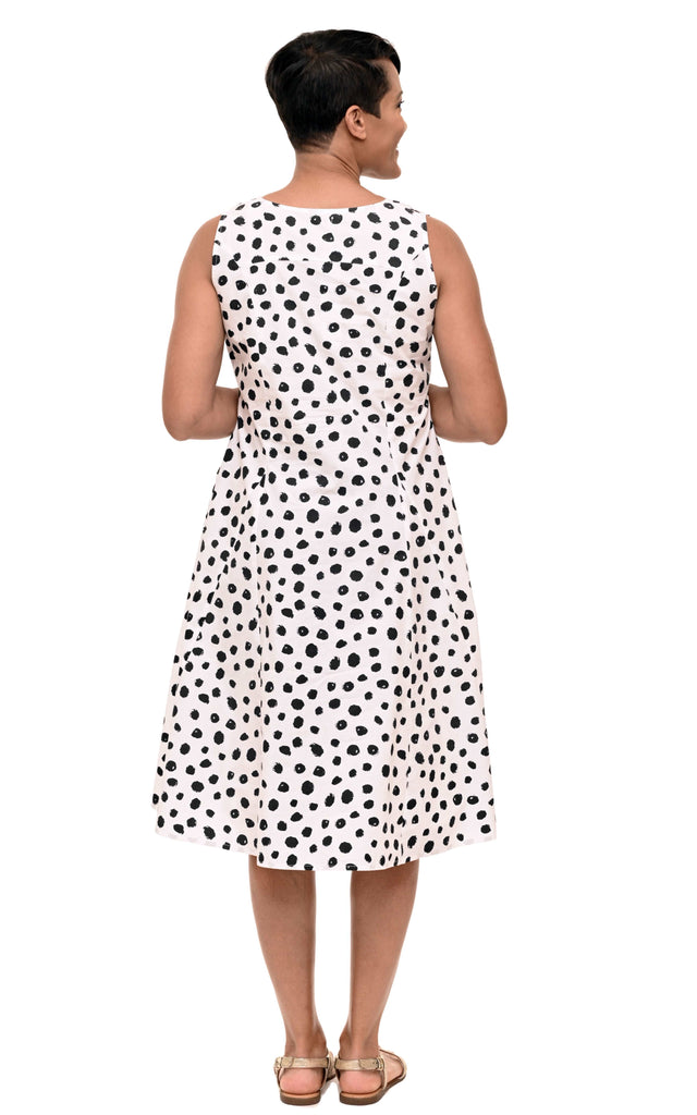 CV656 Poppie Dress in White Doodle Dot*