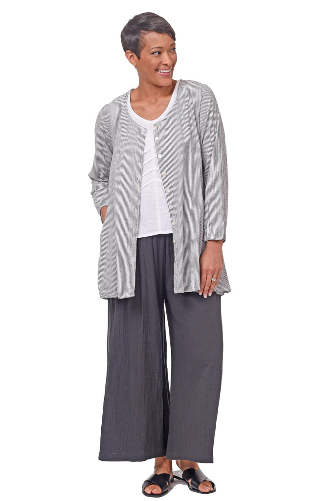 Womens Palazzo Pant Cotton Gauze in Black