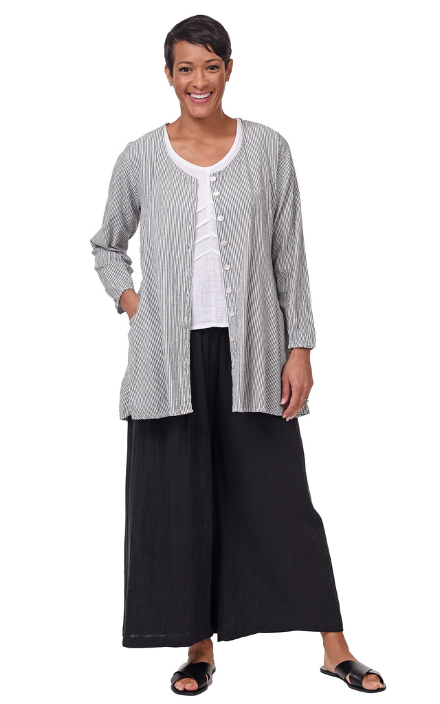 Womens Palazzo Pant Cotton Gauze in Black