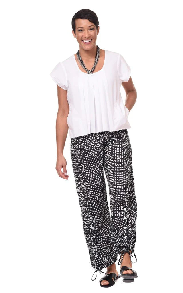 Scooter Pant Womens Cotton Pants in Black Dots