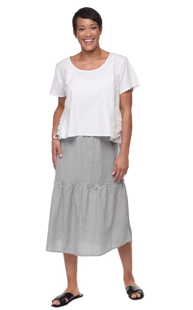 Sheldon Womens Skirt in Ticking