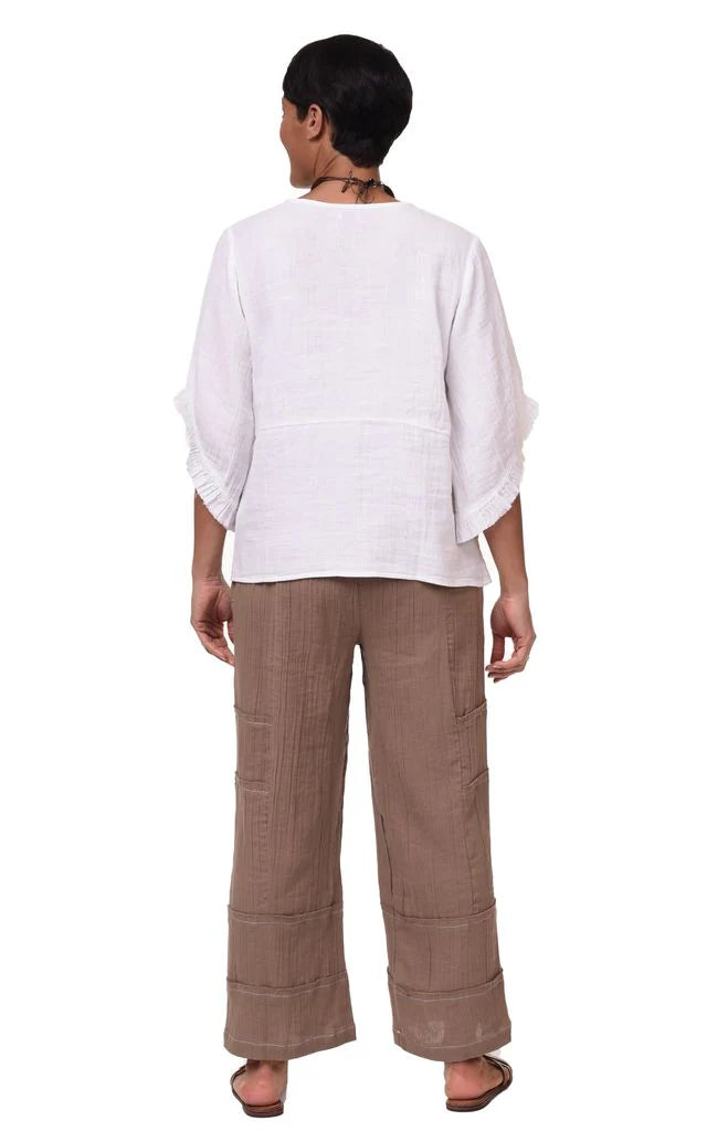 Anika Womens Cotton Pant in Sand