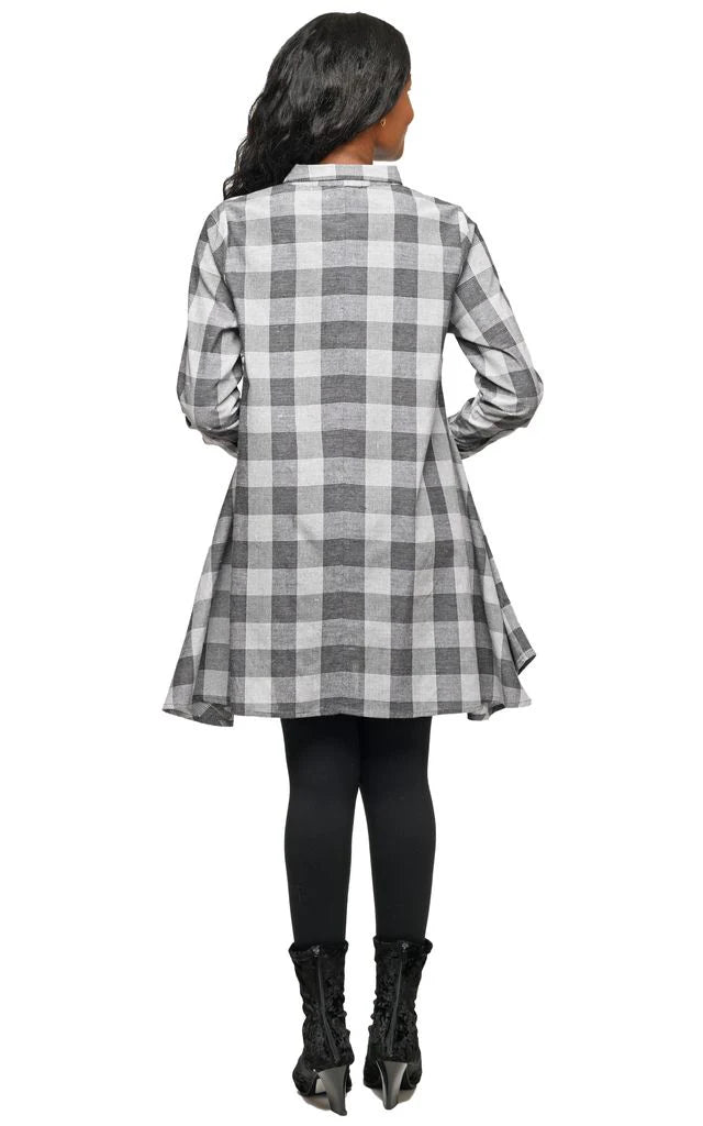 Demi Womens Button Down Tunic Top in Lexington