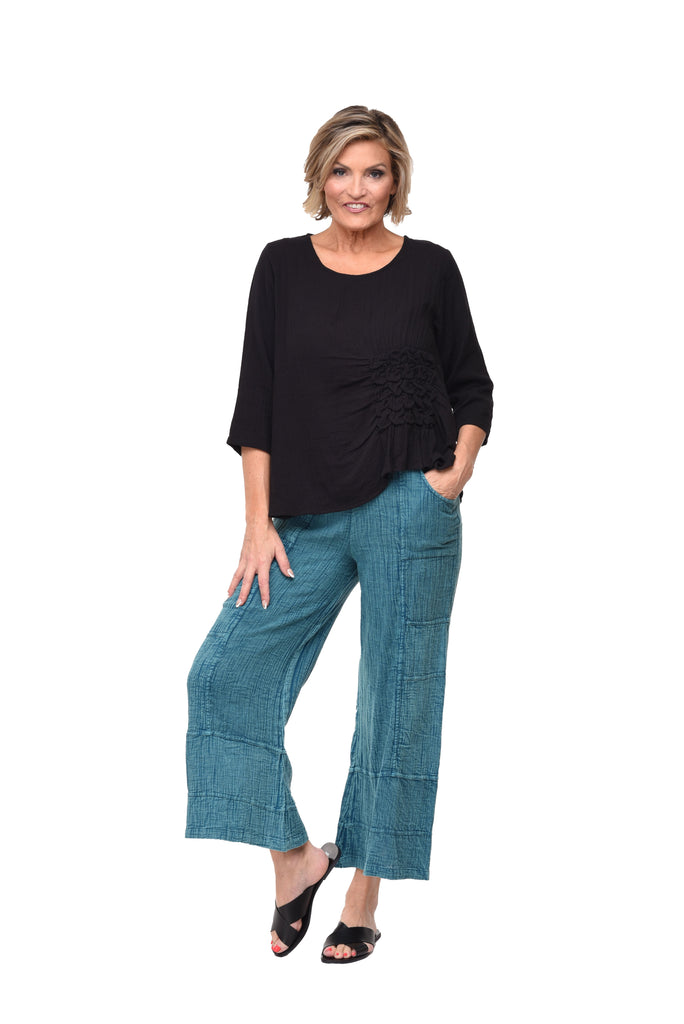 Vanessa Womens Pant Cotton Gauze in Teal