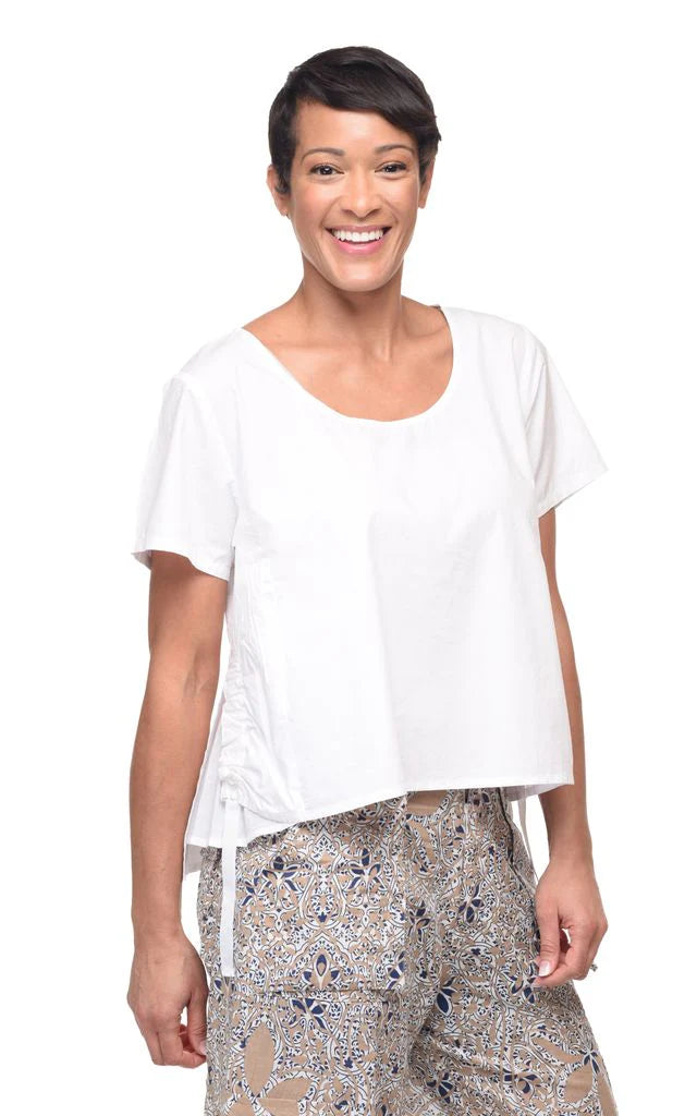 Gwyneth Womens Short Sleeve Pullover Top in White