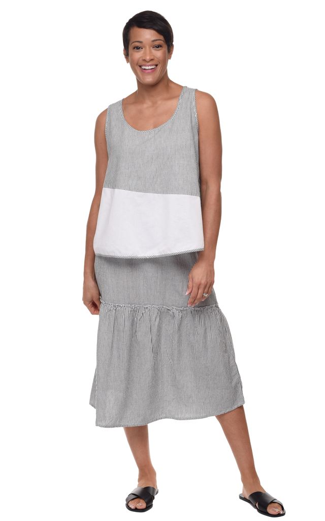 Sheldon Womens Skirt in Ticking