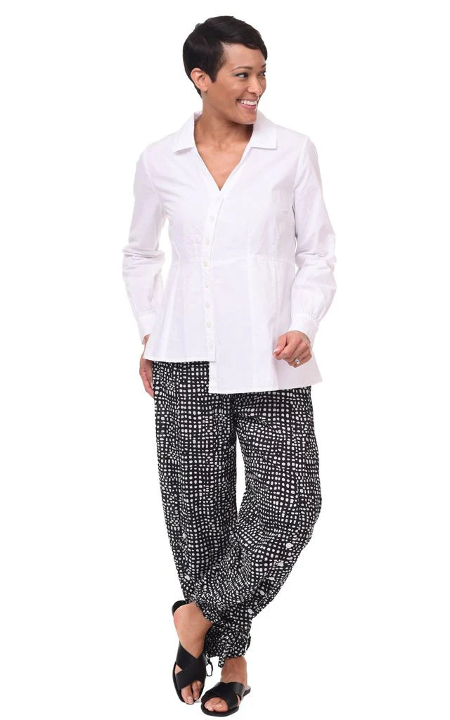 Opera Womens Asymmetrical Blouse in White