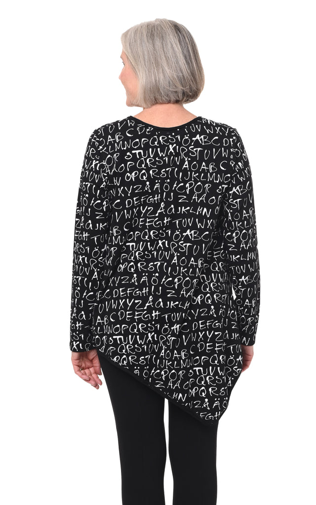 Kinsley Womens Tunic in Black Alphabet